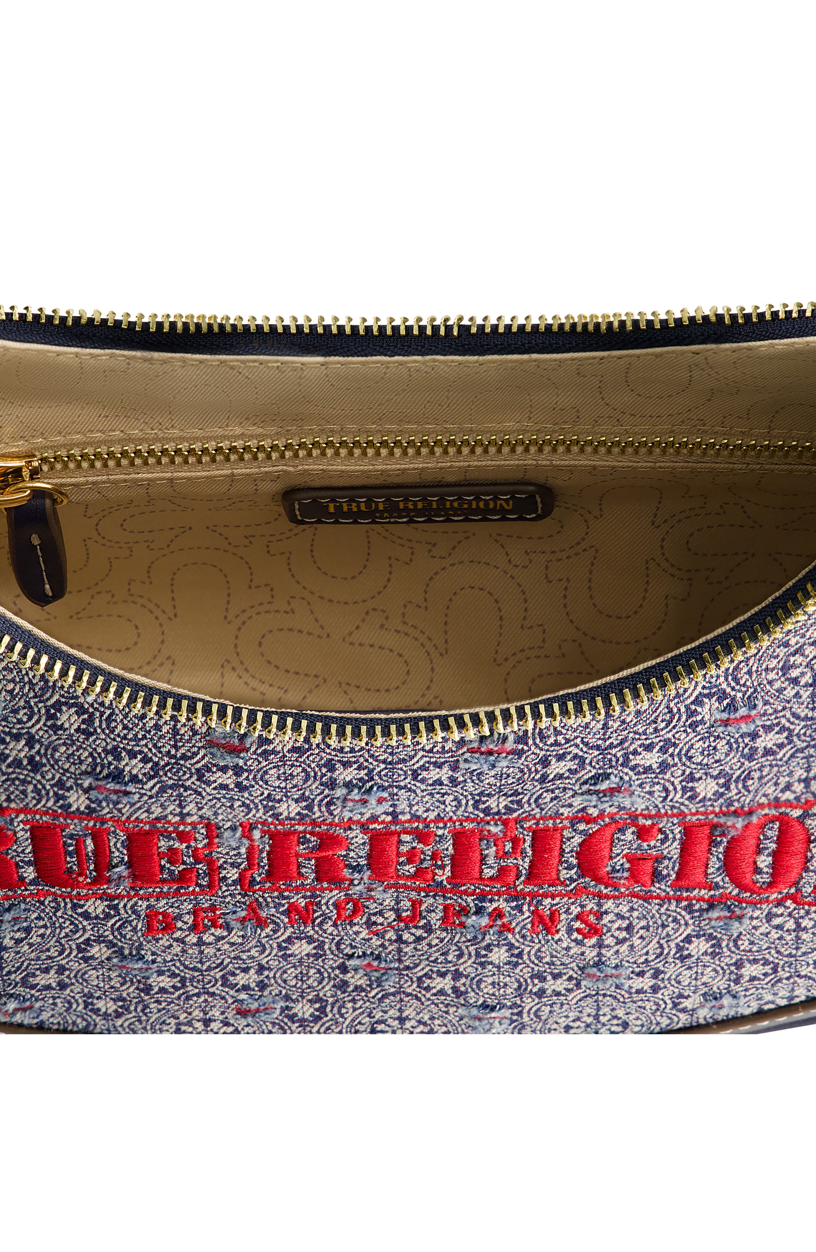 True Religion Logo Small Hobo Bag, Alternate, color, 