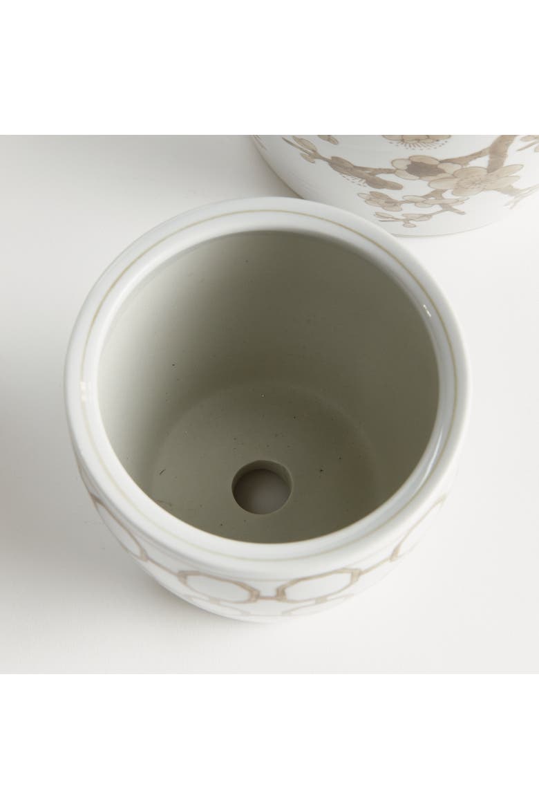 Brown & White Chinoiserie Province Flower Pots, Set of 3, Alternate, color, Brown