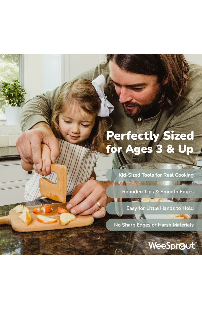 WeeSprout Little Chef Kids Cooking & Baking Set, 14 Piece Cooking Set, Alternate, color, Green