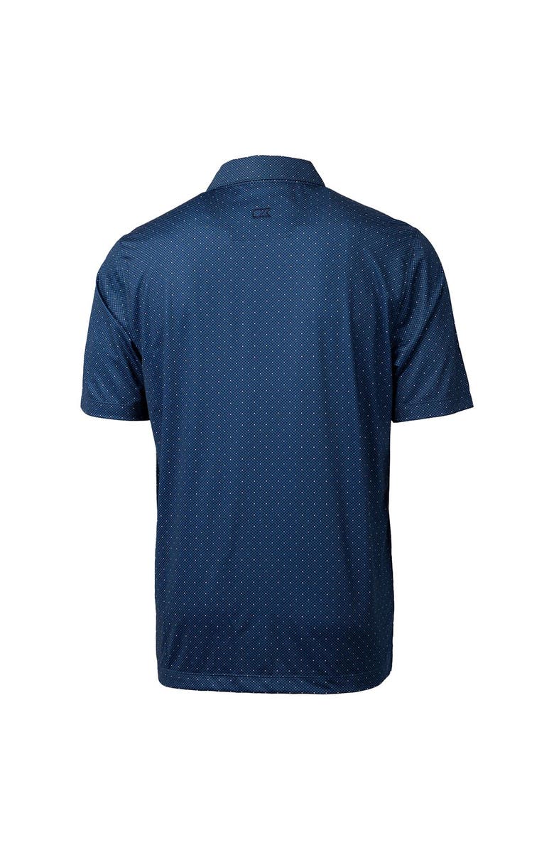 Cutter & Buck Men's Cutter & Buck Navy West Virginia Mountaineers Primary Team Logo Pike Double Dot Print Stretch Polo, Alternate, color, 