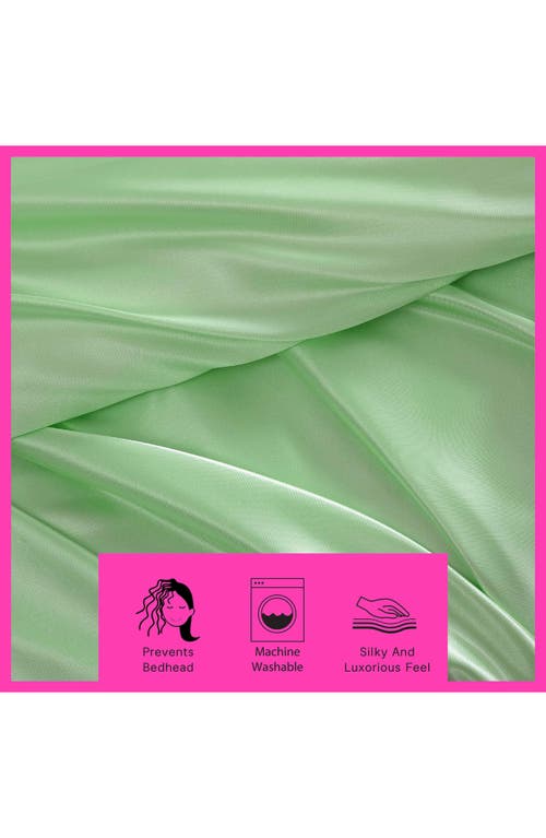 Shop Betsey Johnson Solid Satin Sheet Set In Pastel Green