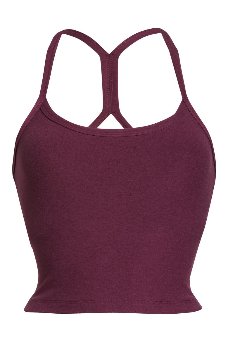 Space Dye Slim Racerback Crop Tank, Alternate, color, FIG HEATHER