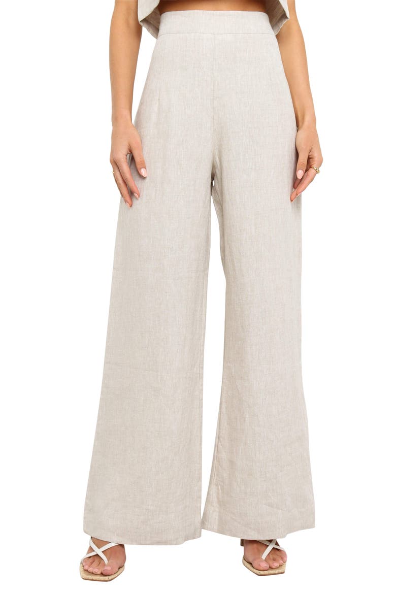 Devlin Linen Wide Leg Pants, Main, color, BEIGE