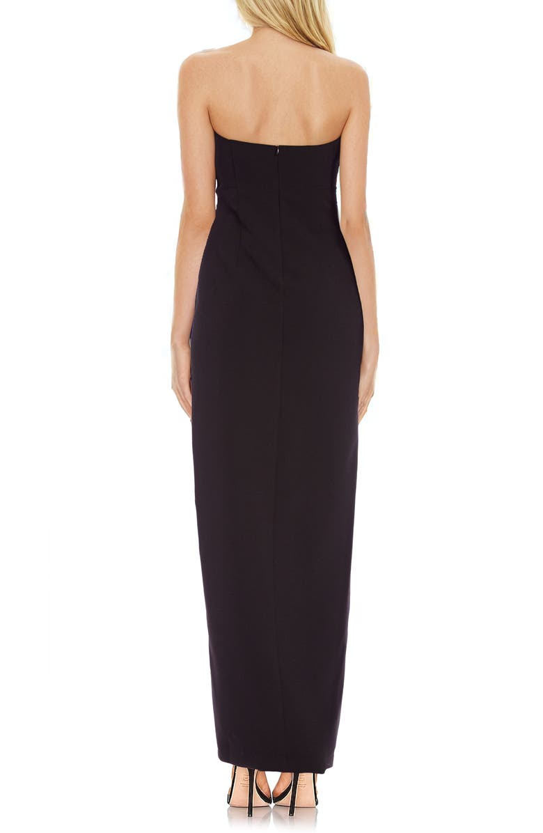 Jewel Badgley Mischka Beaded Belt Detail Strapless Sheath Gown, Alternate, color, Black