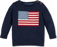 Hope & Henry Organic Crew Neck Flag Sweater