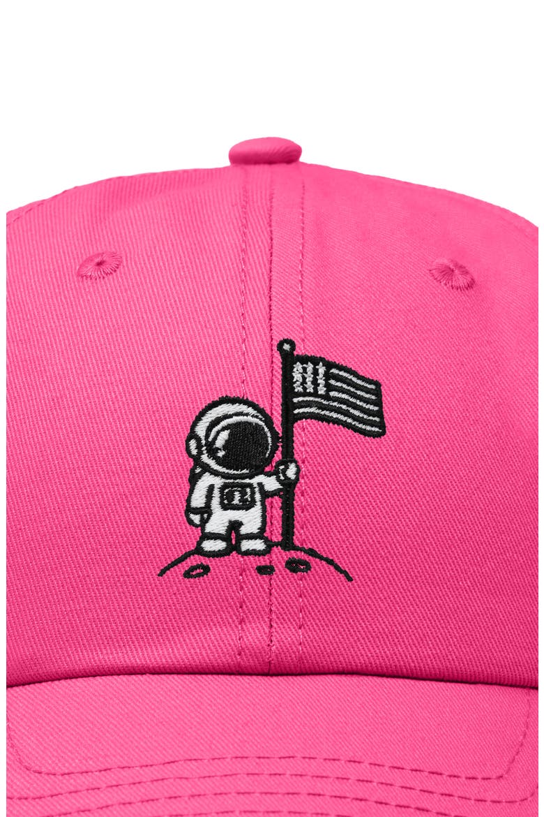 Moon Mission Dad Cap, Alternate, color, Hot Pink