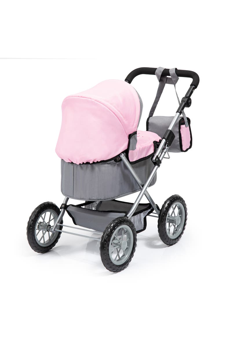 Trendy Pram Stroller For Toy Baby Dolls Grey/Pink, Alternate, color, Multicolored