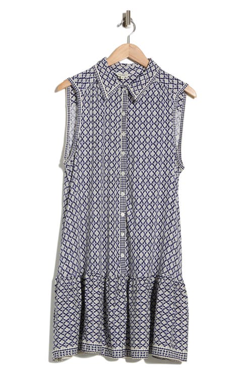 Sleeveless Ruffle Hem Shirtdress