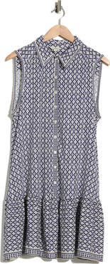 MAX STUDIO Sleeveless Ruffle Hem Shirtdress