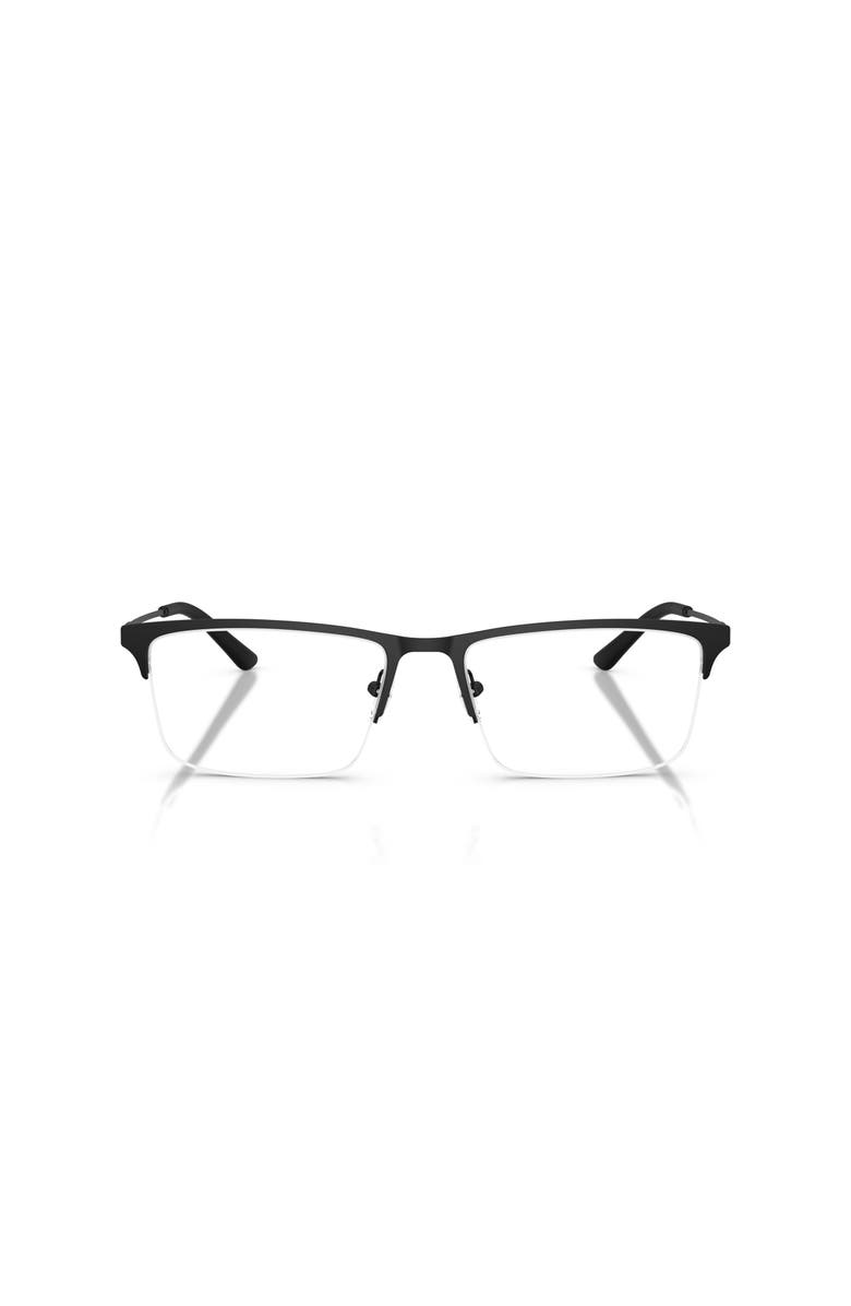 Emporio Armani 57mm Rectangle optical glasses, Alternate, color, Black