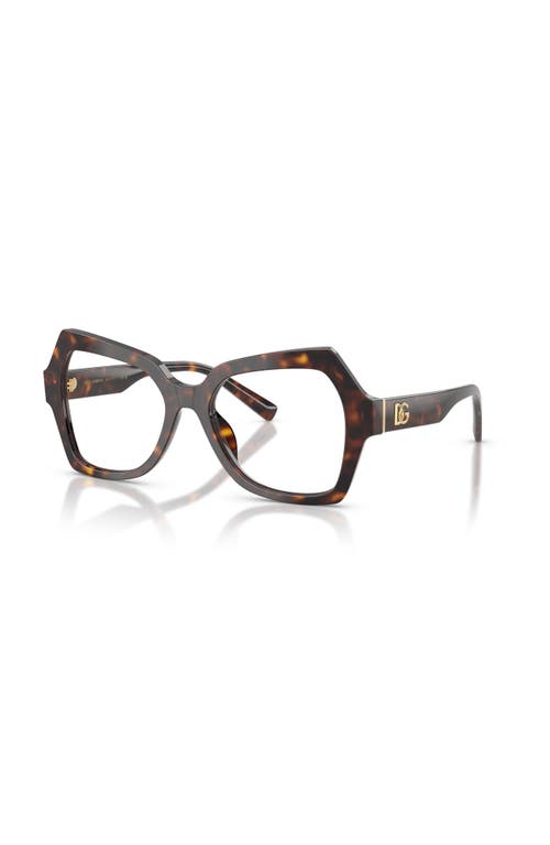 Dolce & Gabbana Dolce&gabbana 52mm Butterfly Optical Glasses In Brown