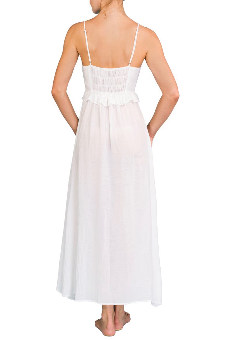 Ruffle Empire Waist Nightgown, Alternate, color, WHITE