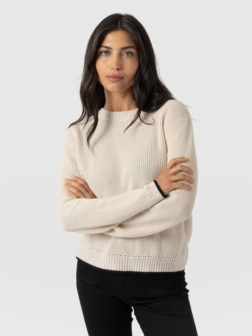 Saint And Sofia Saint + Sofia Remy Crop Sweater In White