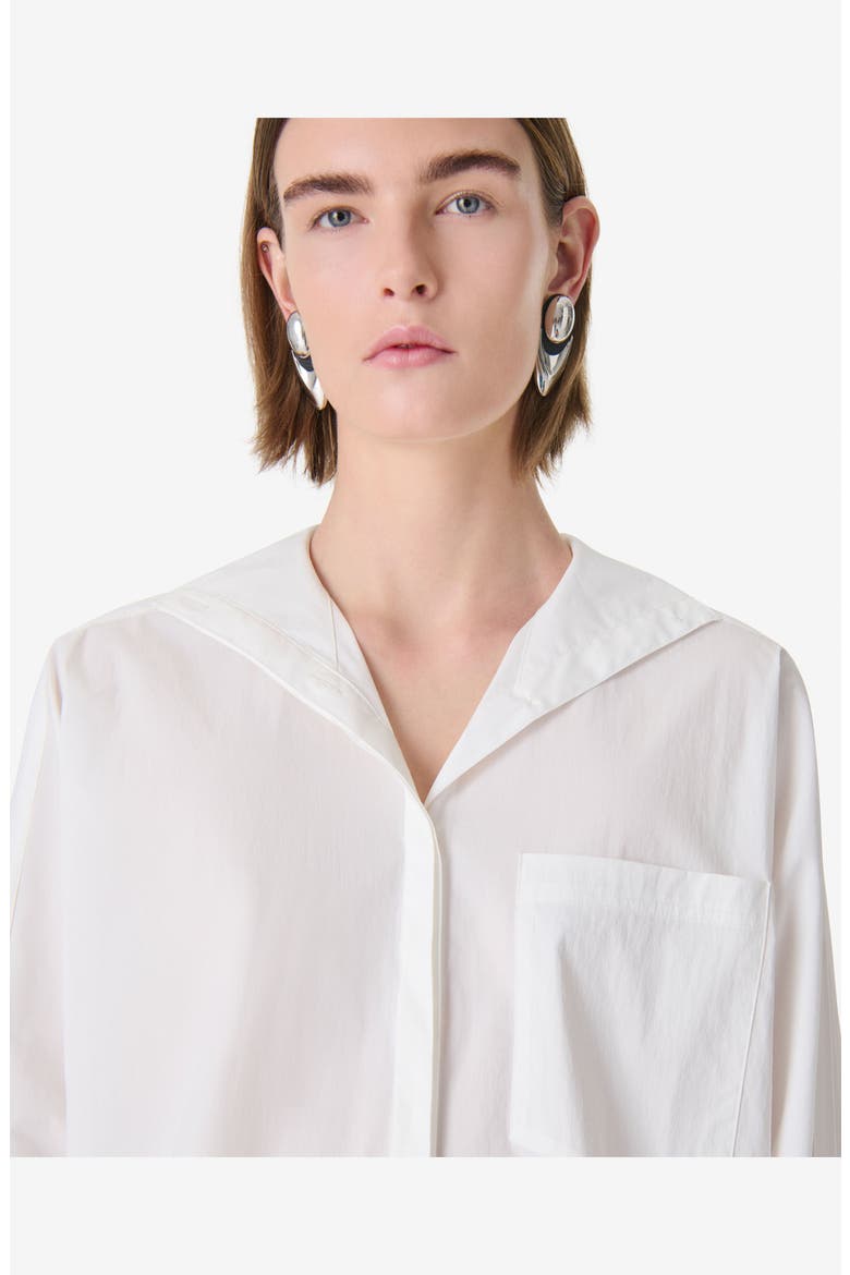 Nylia Oversized Cotton Shirt, Alternate, color, PORCELAIN
