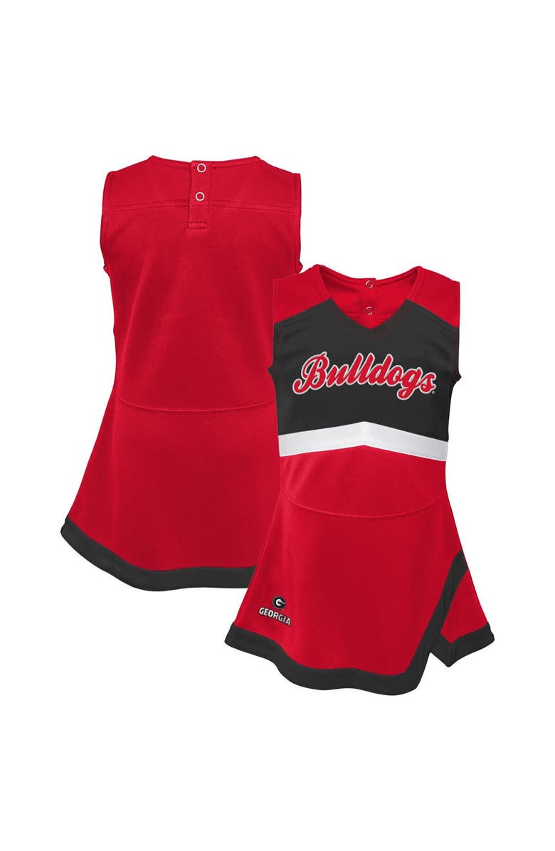 Outerstuff Girls Youth Red Georgia Bulldogs Cheer Captain Jumper Dress, Main, color, Red