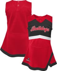 Outerstuff Girls Youth Red Georgia Bulldogs Cheer Captain Jumper Dress