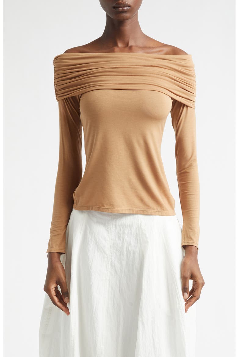 Adeline Off the Shoulder Top, Main, color, TOFFEE