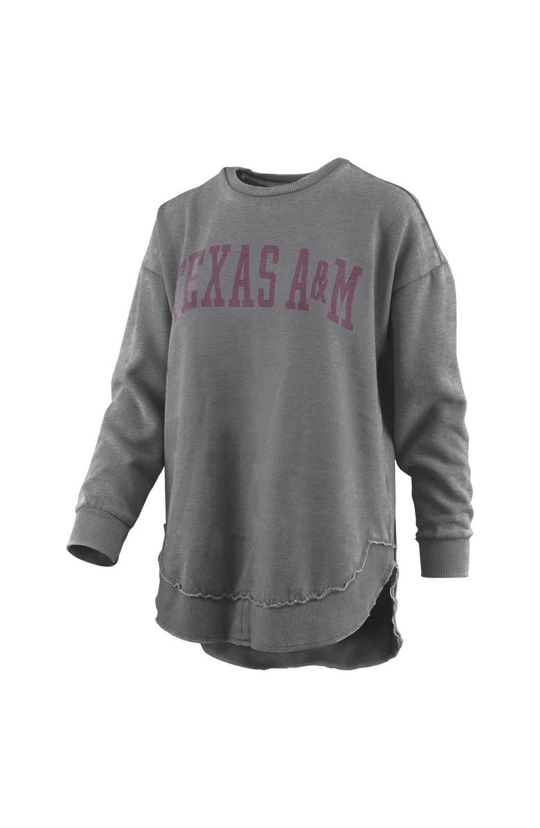 PRESSBOX Women's Pressbox Gray Texas A&M Aggies Vintage Wash Pullover Sweatshirt, Alternate, color, Gray