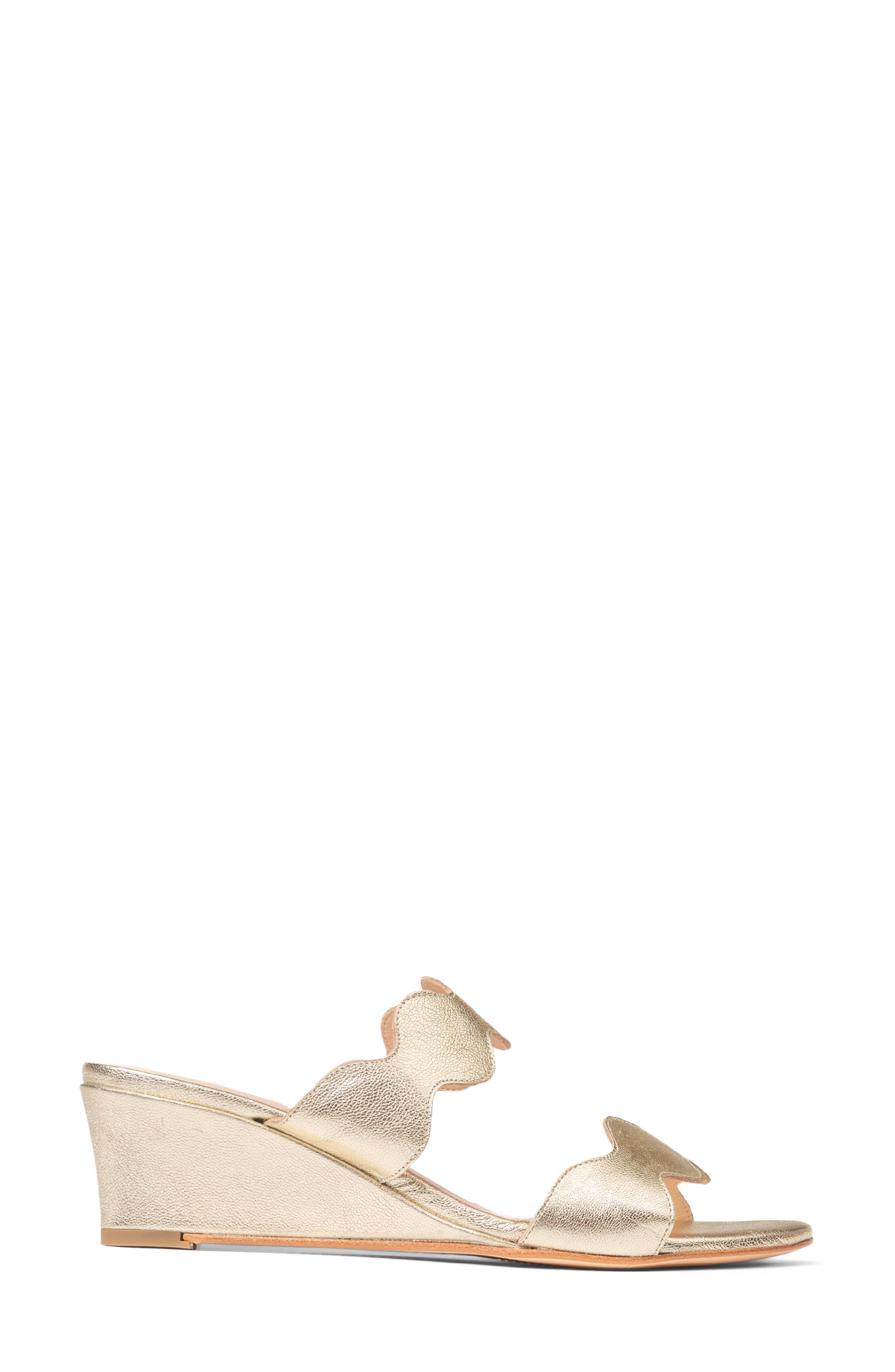 patricia green Palm Beach Wedge Sandal, Alternate, color, Gold Leather