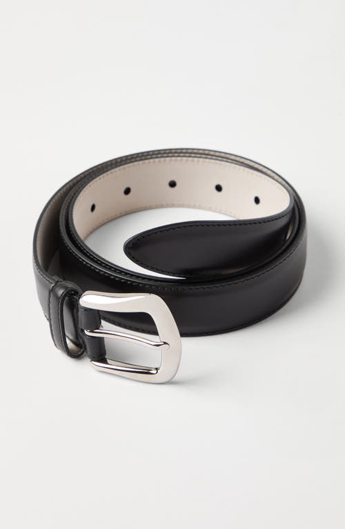 Brunello Cucinelli Calfskin Belt In Black