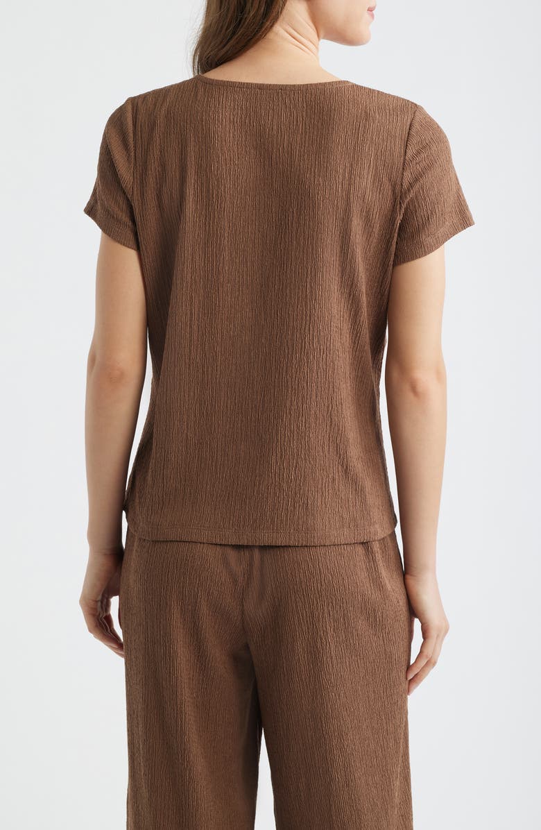 AK ANNE KLEIN Texture Front Button Top, Alternate, color, Mushroom