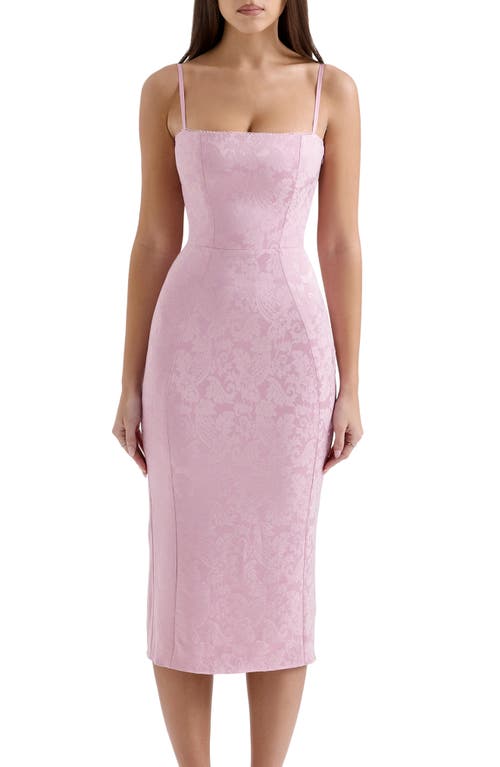 Shop House Of Cb Ophelle Satin Jacquard Dress In Zephyr