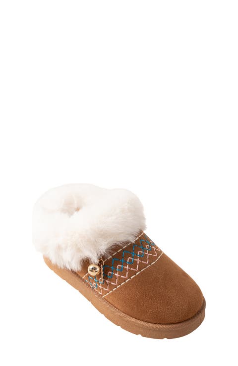 Kids' Faux Fur Trim Clog Slipper