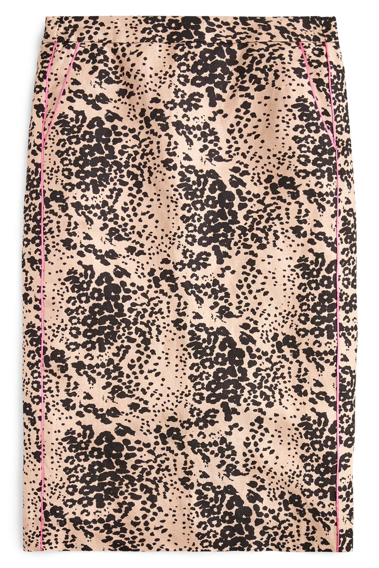 Leopard Print Pencil Skirt, Alternate, color, ASHEN BLACK