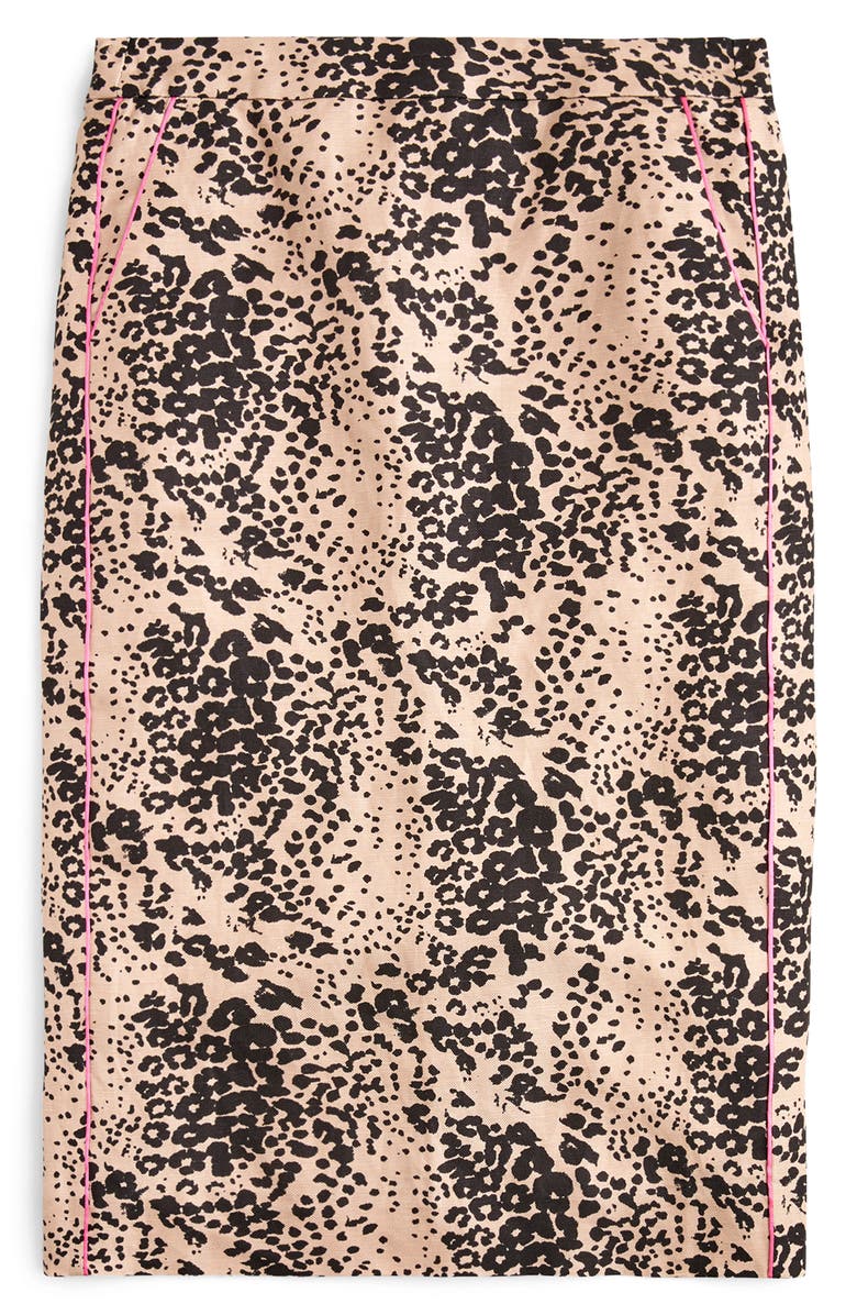 J.Crew Leopard Print Pencil Skirt, Alternate, color,