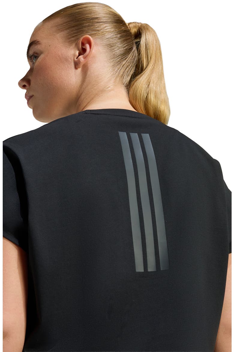 Power Workout Cropped Boxy 3-Stripes Tank, Alternate, color, BLACK/