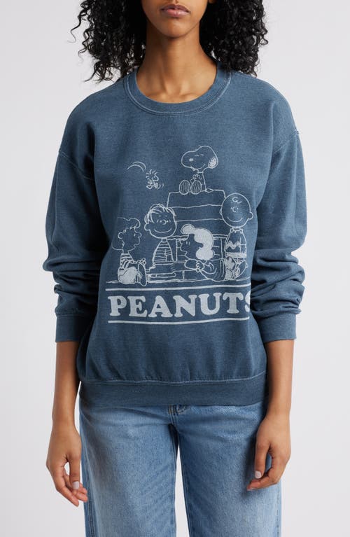 Junk Food Peanuts® The Gang Cotton Graphic Sweatshirt In Black Sea
