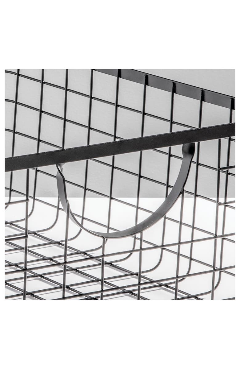 mDesign Metal Pantry Storage Basket with Curved Handles - 16 x 12 x 6 Inches, Matte Black, Alternate, color, Matte Black