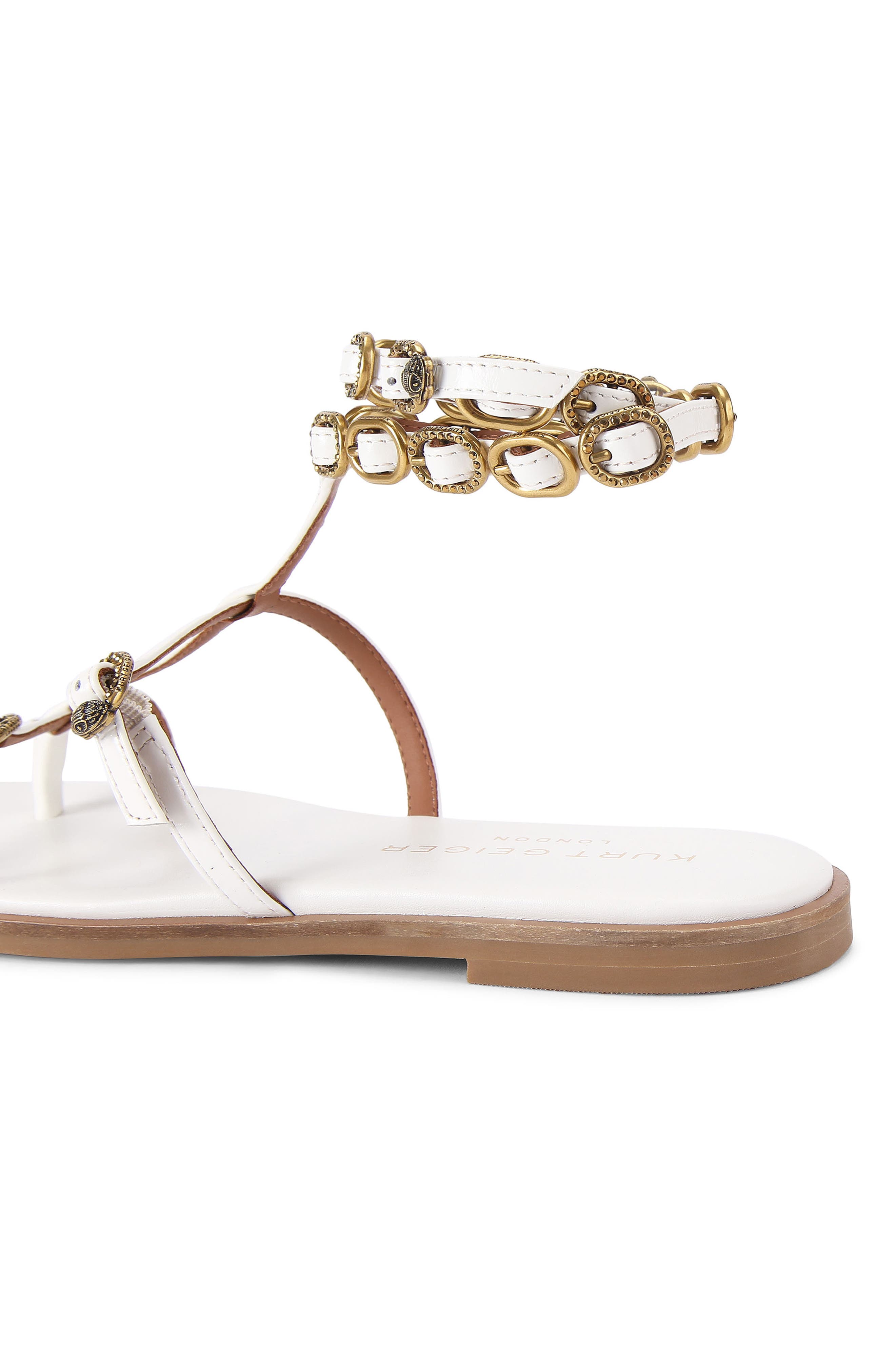 Kurt Geiger London Regent Buckle Embellished Gladiator Sandal, Alternate, color, 