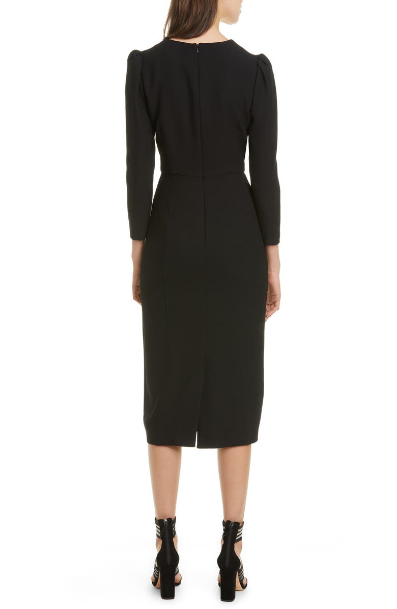 Veronica Beard Geoff Puff Shoulder Midi Dress, Alternate, color, 