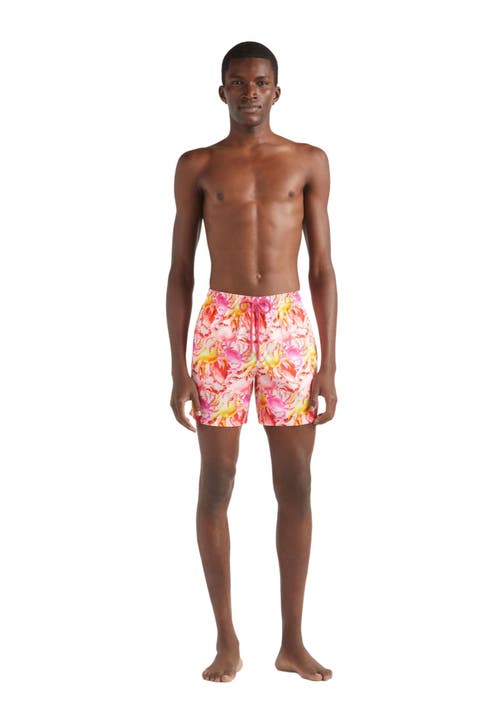 Vilebrequin Men Ultra-light And Packable Swim Trunks Crab Ballons In Pivoine