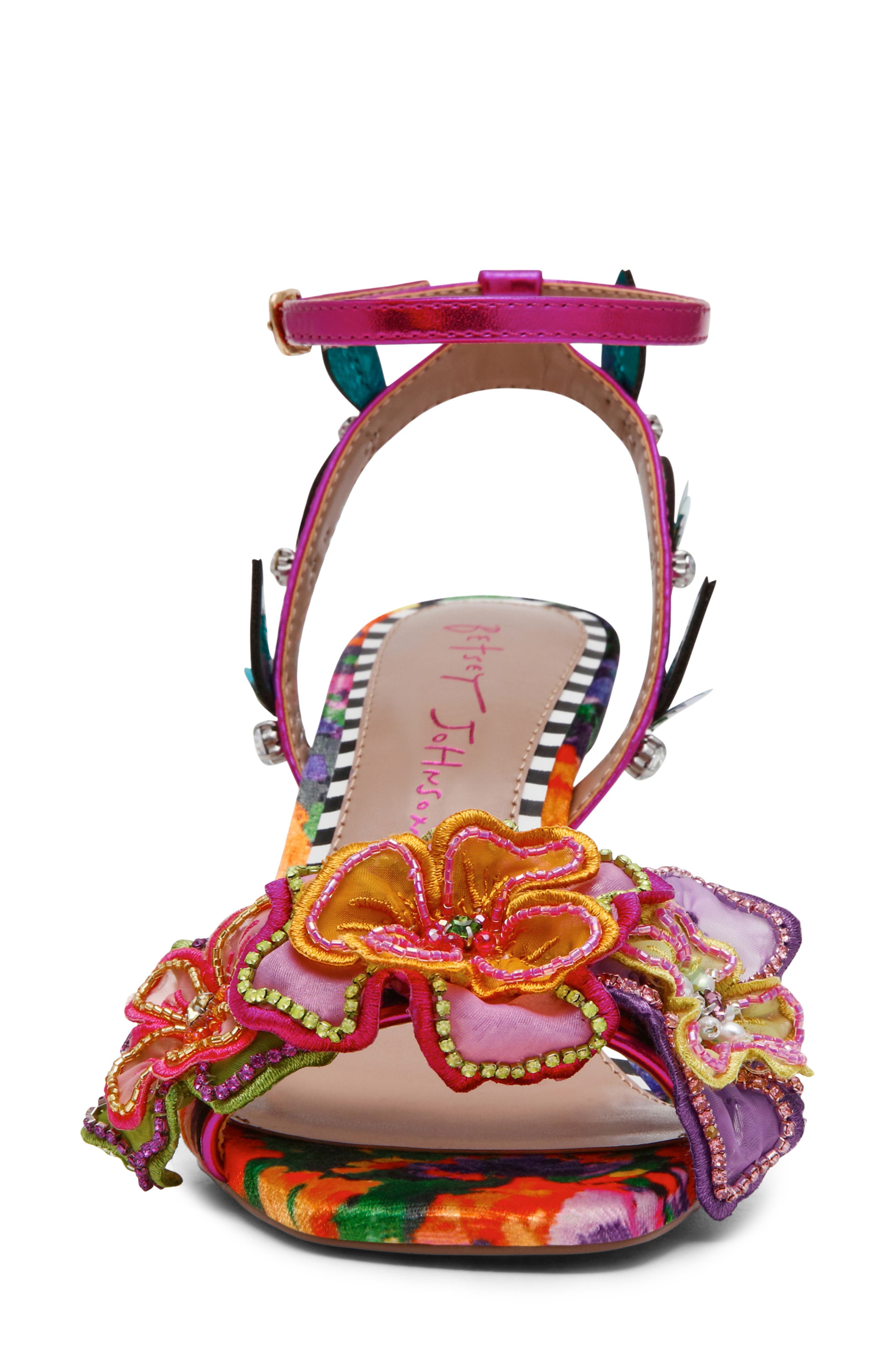 Betsey Johnson Annalee Ankle Strap Sandal, Alternate, color, Floral Multi