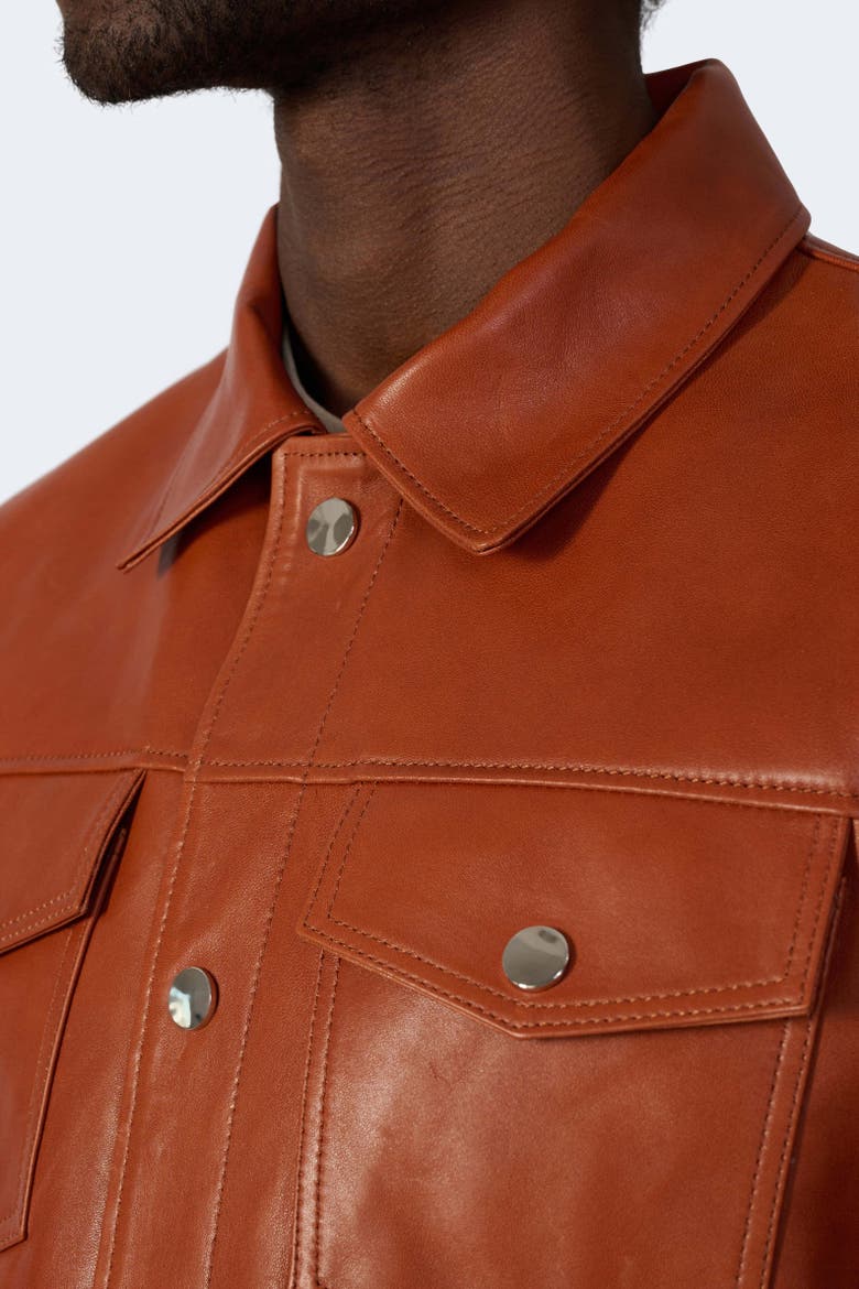 Jude Leather Jacket, Alternate, color, Whiskey