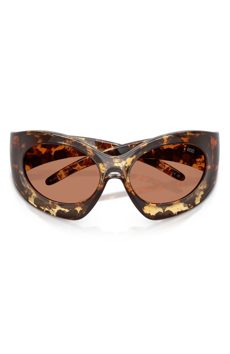 DIESEL<sup>®</sup> 56mm Cat Eye Sunglasses, Alternate, color, Yellow Havana / Light Brown