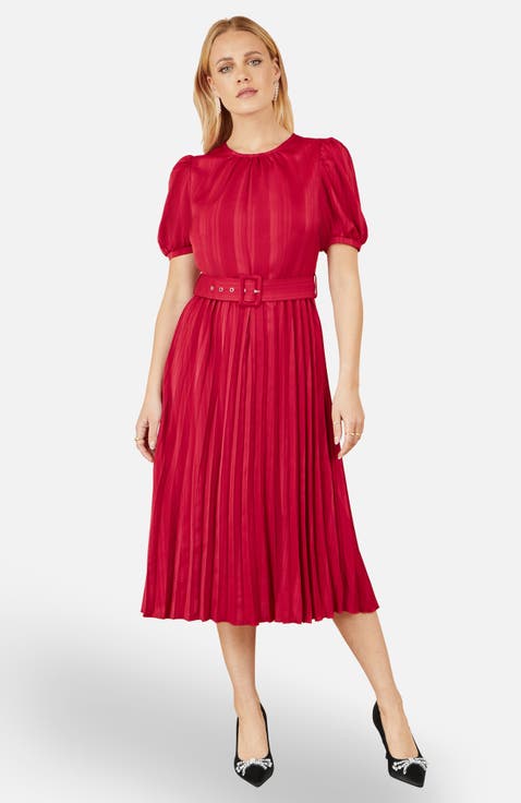 Satin Striped Midi Dress