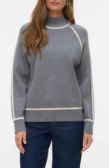 VERO MODA Mock Neck Raglan Sleeve Sweater
