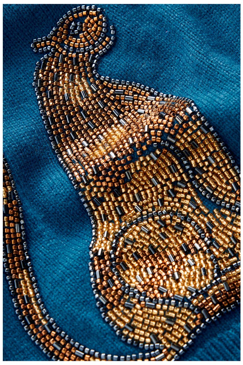 Ria Embellished Cardigan, Alternate, color, BLUE, PALM