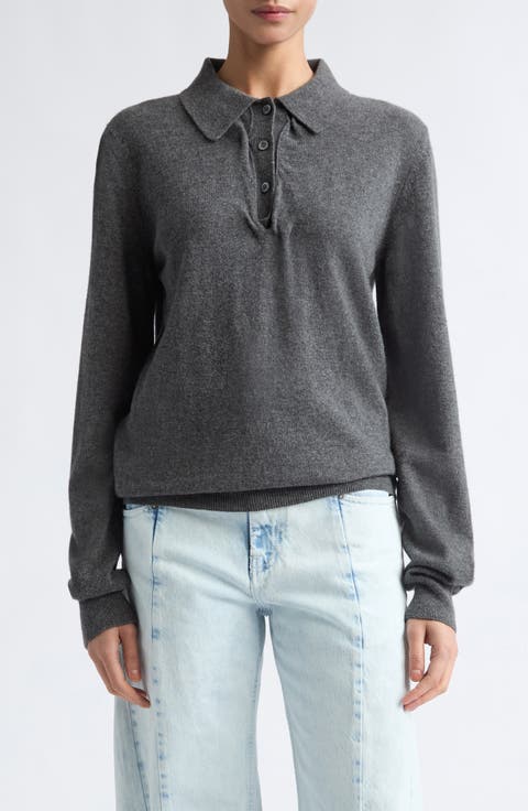 Twist Wool Polo Sweater