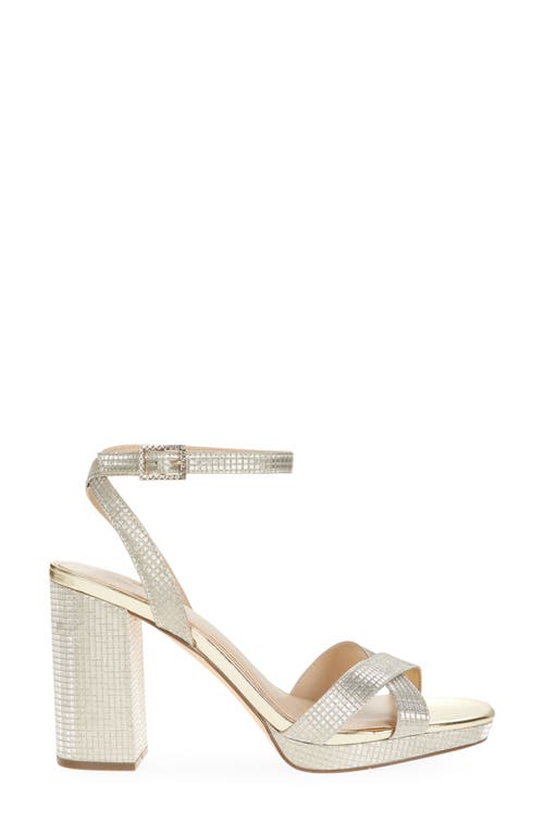 Nina Secelia Ankle Strap Platform Sandal In Platino