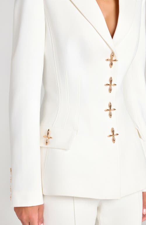 Nadine Merabi Nicola Notch Lapel Stretch Crepe Blazer In White