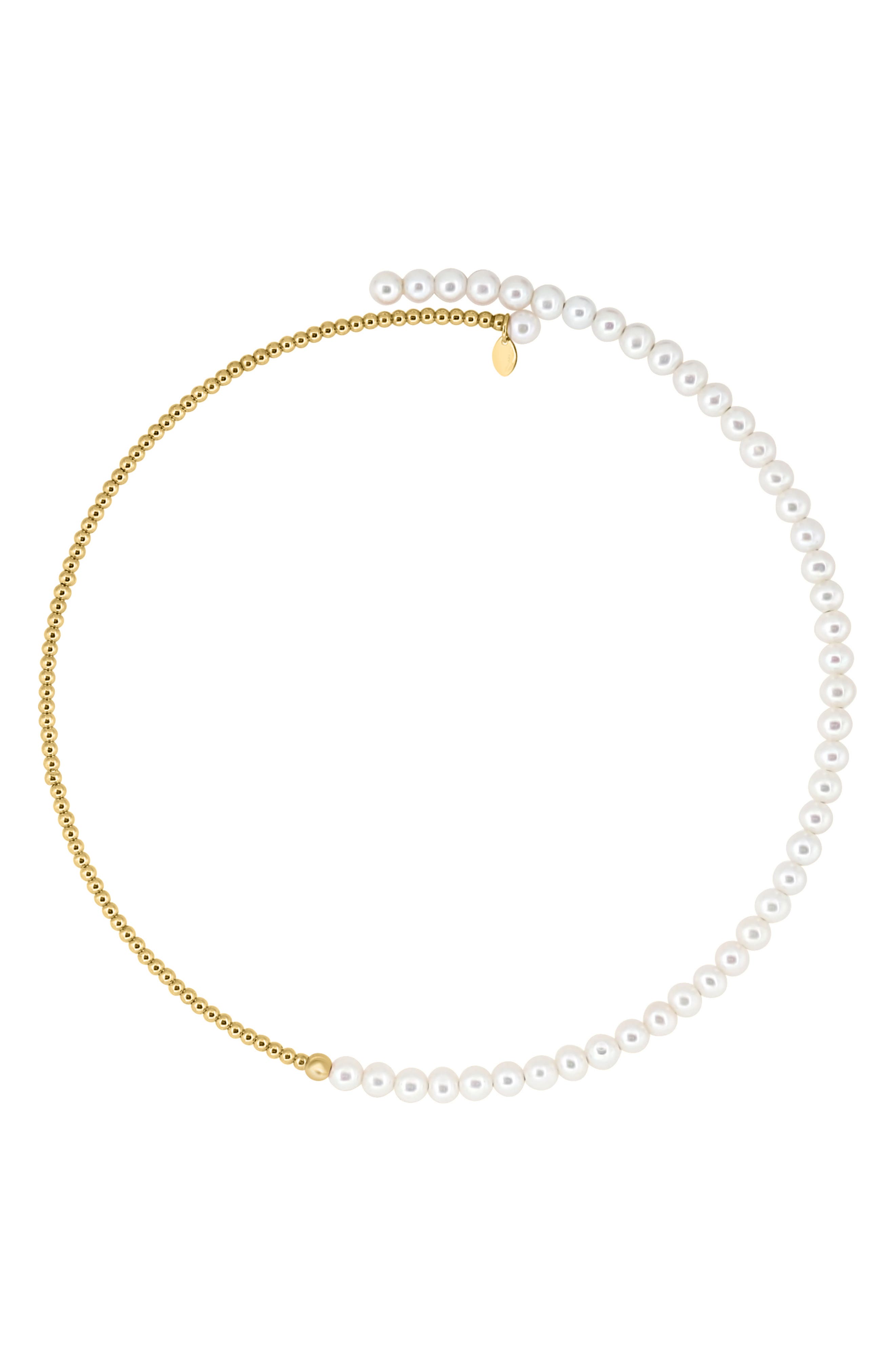 EFFY 14K Yellow Gold 4.5mm Freshwater Pearl Beaded Choker Necklace