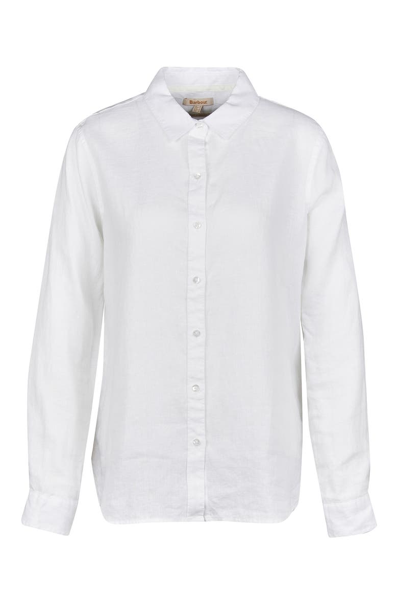 Marine Linen Button-Up Shirt, Alternate, color, WHITE
