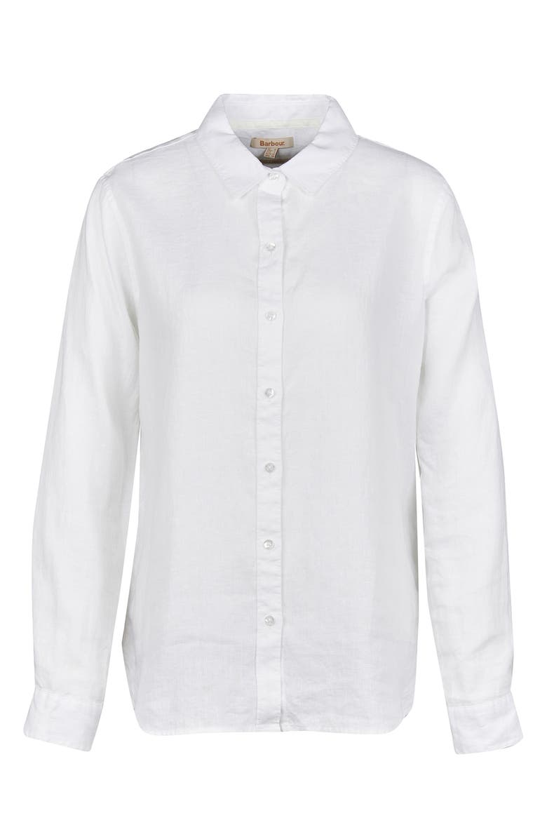 Barbour Marine Linen Button-Up Shirt, Alternate, color, White