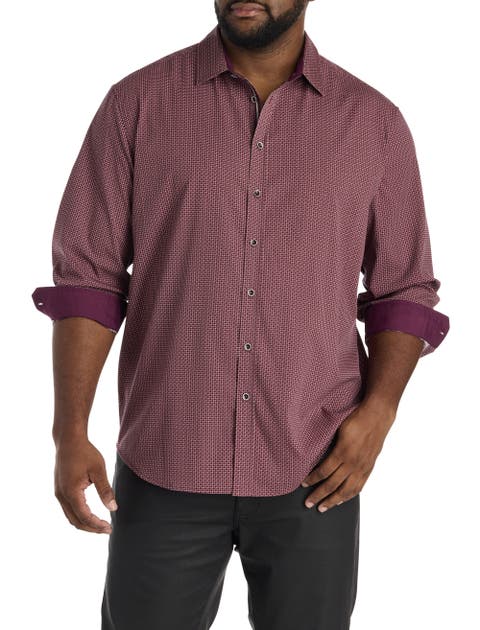 Big & Tall Micro Print Sport Shirt