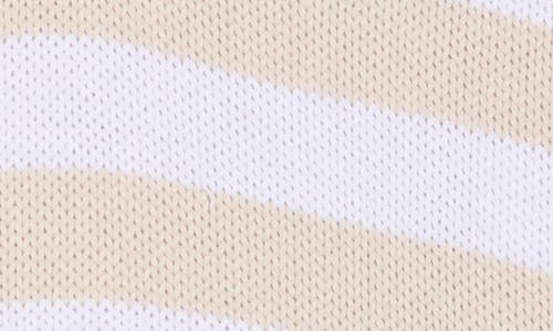 Splendid Stripe Cotton Polo Sweater In Oat Stripe