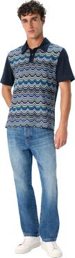 Missoni Short Sleeve Polo With Geometric Zigzag Pattern